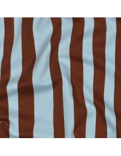Tissu sweat Jennifer Bouron - Rayures bleu ciel et chocolat 2