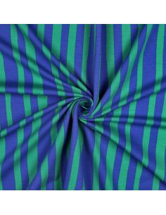Tissu sweat Jennifer Bouron - Rayures bleues et vertes