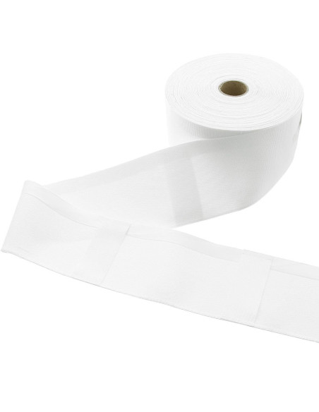 Ruban à passants cachés à pattes 100 mm - Blanc
