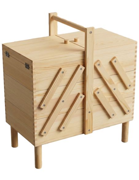 Travailleuse couture en bois avec pieds amovibles Clair