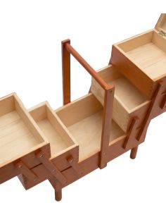 Travailleuse couture en bois avec pieds amovibles Foncé 2