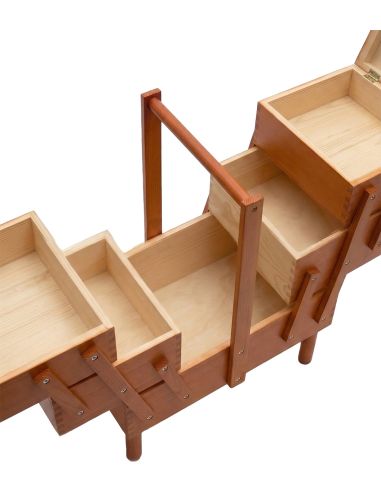 Travailleuse couture en bois avec pieds amovibles Foncé