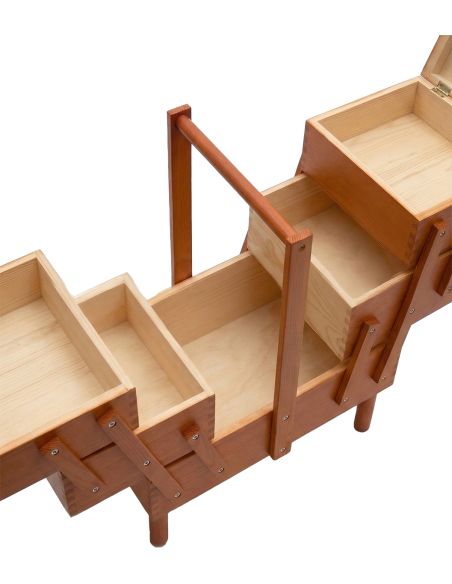 Travailleuse couture en bois avec pieds amovibles Foncé