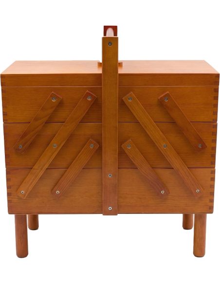 Travailleuse couture en bois avec pieds amovibles Foncé