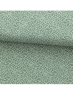 Tissu popeline de coton - Tassi romarin et blanc 2