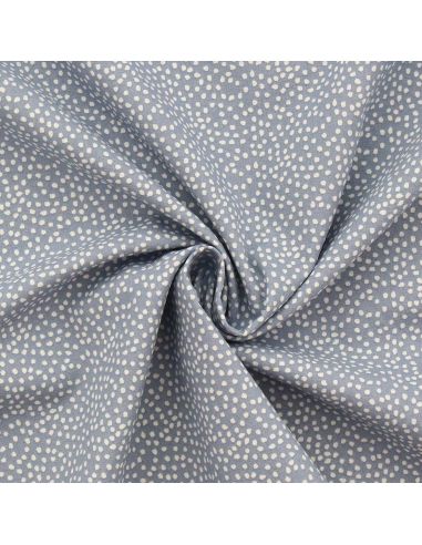 Tissu popeline de coton - Tassi baltique et blanc