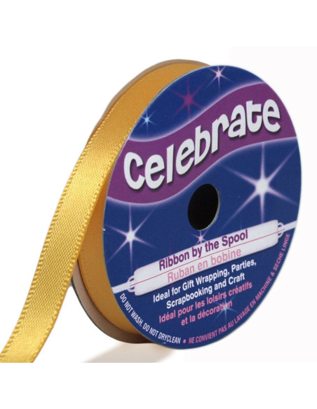 Ruban satin Celebrate or - 6 mm x 6 mètres