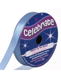 Ruban satin Celebrate bleu - 9 mm x 6 mètres