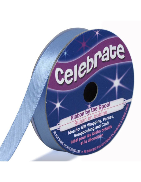 Ruban satin Celebrate bleu - 9 mm x 6 mètres