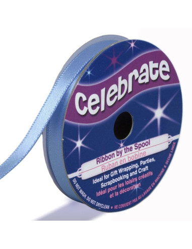 Ruban satin Celebrate bleu - 6 mm x 6 mètres