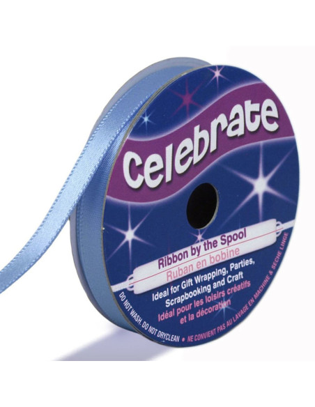 Ruban satin Celebrate bleu - 6 mm x 6 mètres
