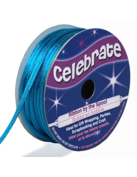 Cordon queue de rat Celebrate bleu turquoise - 2 mm x 10 mètres