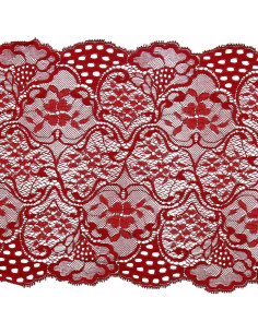 Dentelle élastique grande largeur - Rouge
