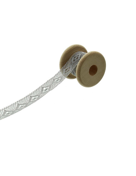 Dentelle entredeux coton - Gris