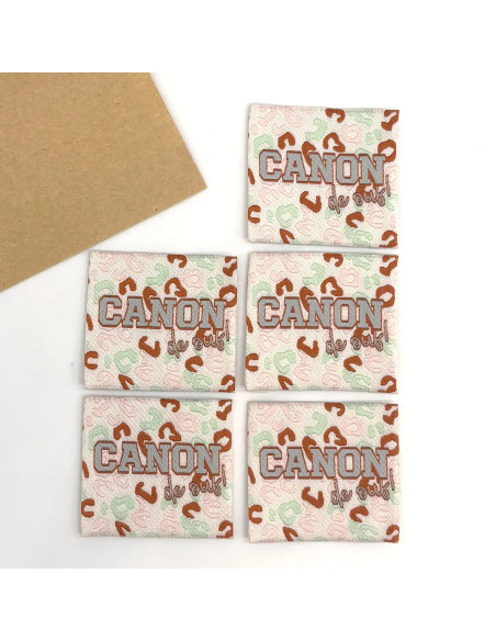 Lot de 5 étiquettes tissées à coudre Canon de ouf !