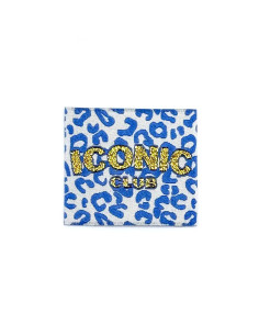 Lot de 5 étiquettes tissées à coudre Iconic Club - Blanc et bleu 2