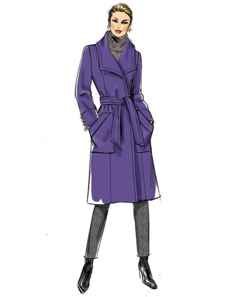 Patron de vêtement de dessus et ceinture - Butterick 6720
