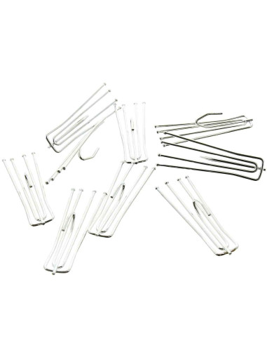 Agrafes 4 branches pli flamand 30 mm de tête accroche basse