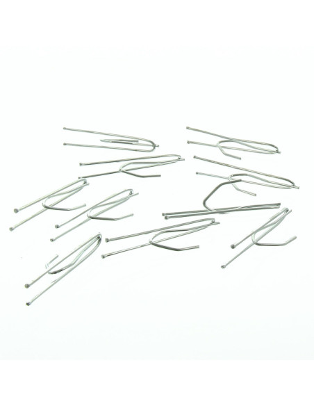 Agrafes 2 branches pli flamand 30 mm de tête accroche basse