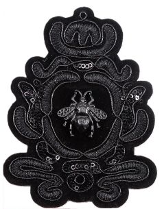 Blason à coudre abeille - Noir