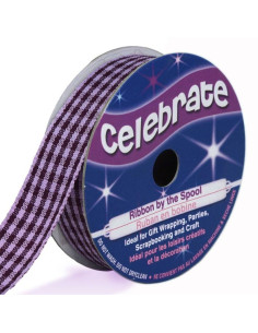 Ruban Vichy Celebrate violet - 15 mm x 4 mètres