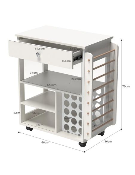 Meuble organisateur mobile avec roues Crafit Beegrid R23