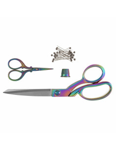Coffret ciseaux de couture et à broder, dé et épingles - Rainbow 2