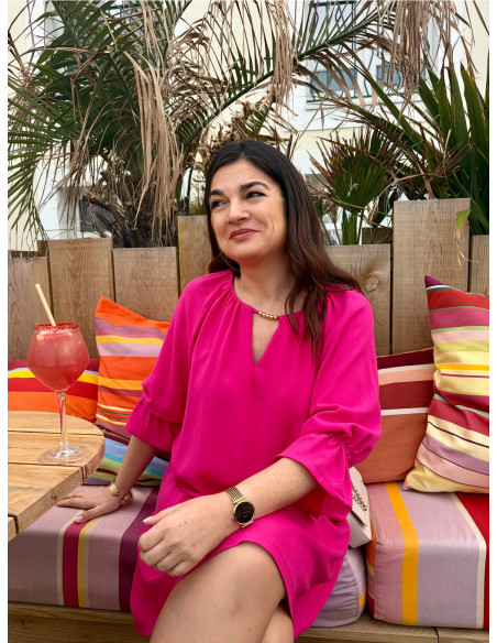Tissu crêpe de viscose Fuchsia - My Dress Made