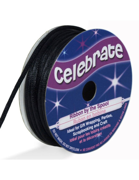 Cordon lurex Celebrate noir - 1.6 mm x 8 mètres