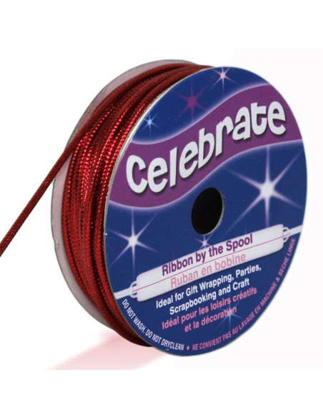 Cordon lurex Celebrate rouge - 1.6 mm x 8 mètres