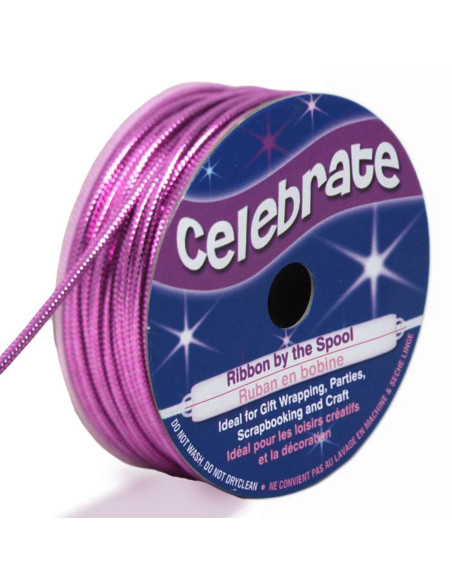 Cordon lurex Celebrate rose - 1.6 mm x 8 mètres