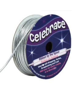 Cordon lurex Celebrate argent - 1.6 mm x 8 mètres