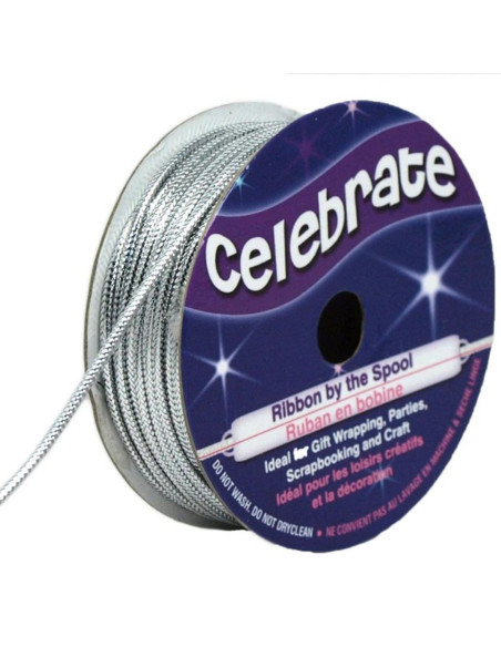 Cordon lurex Celebrate argent - 1.6 mm x 8 mètres