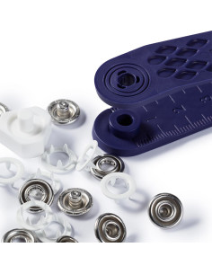 Boite de 10 boutons pression jersey Blanc avec outil 10 mm 2