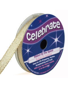 Ruban métallisé Celebrate or clair - 7 mm x 6 mètres