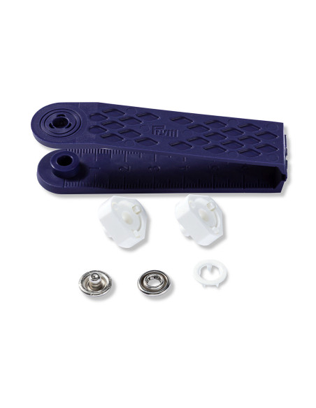Boite de 10 boutons pression jersey Blanc avec outil 10 mm