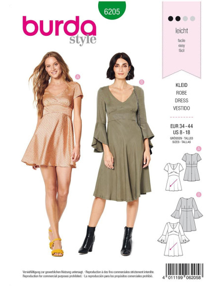 Patron de robe - Burda 6205
