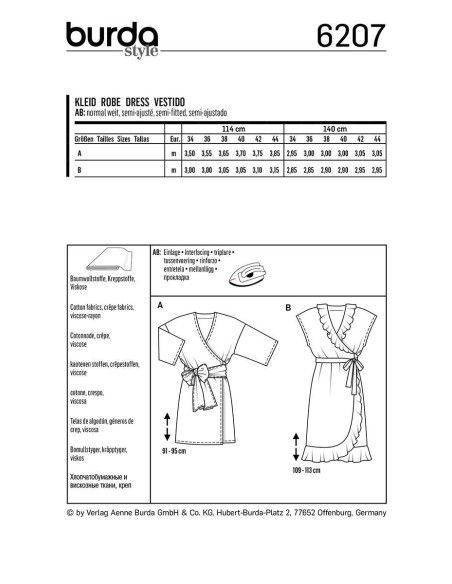 Patron de robe - Burda 6207