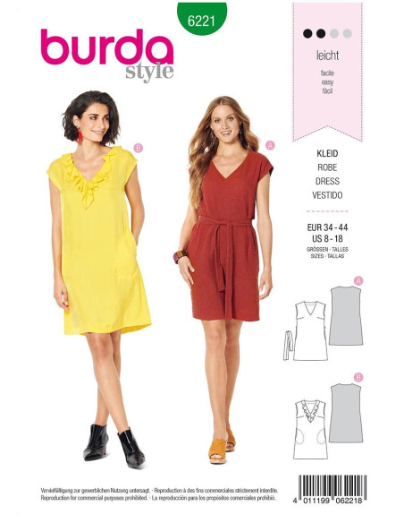 Patron de robe - Burda 6221
