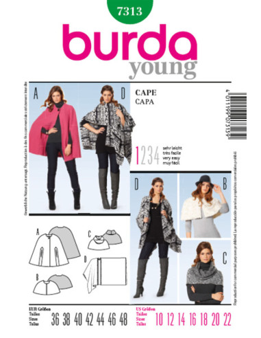 Patron de cape - Burda 7313