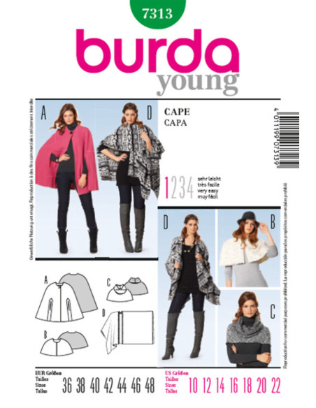 Patron de cape - Burda 7313