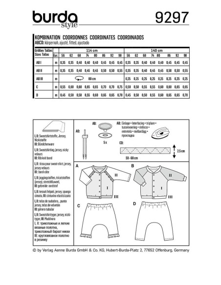 Patron de veste - Burda 9297