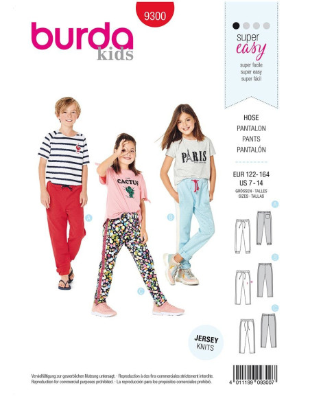 Patron de pantalon - Burda 9300