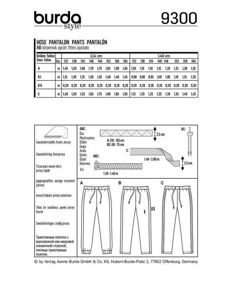 Patron de pantalon - Burda 9300