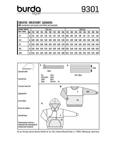 Patron de sweat-shirt - Burda 9301