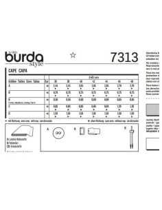 Patron de cape - Burda 7313 2