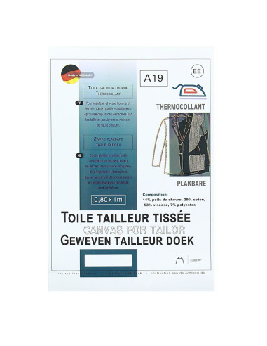 Toile tailleur tissée thermocollante - 0,80 x 1,00 m