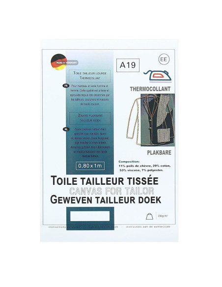 Toile tailleur tissée thermocollante - 0,80 x 1,00 m
