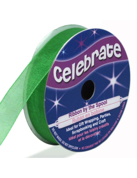 Ruban organza Celebrate vert foncé - 12 mm x 6 m