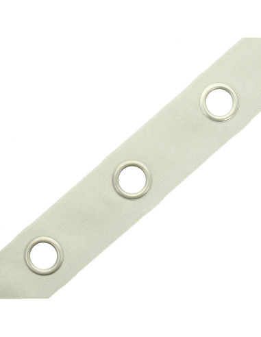 Bande à oeillets argent mat - Lin